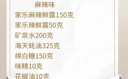 麻辣海鲜捞汁配方比例是多少？