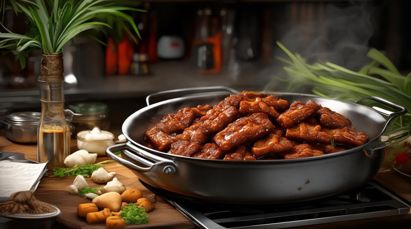 如何在家轻松做出美味的红烧腊排骨？-图1