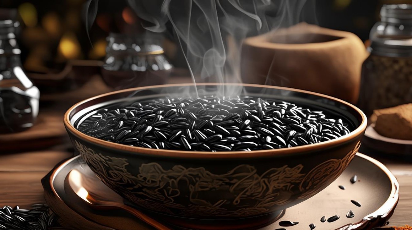 家常黑米粥，家常黑米粥的做法-图1