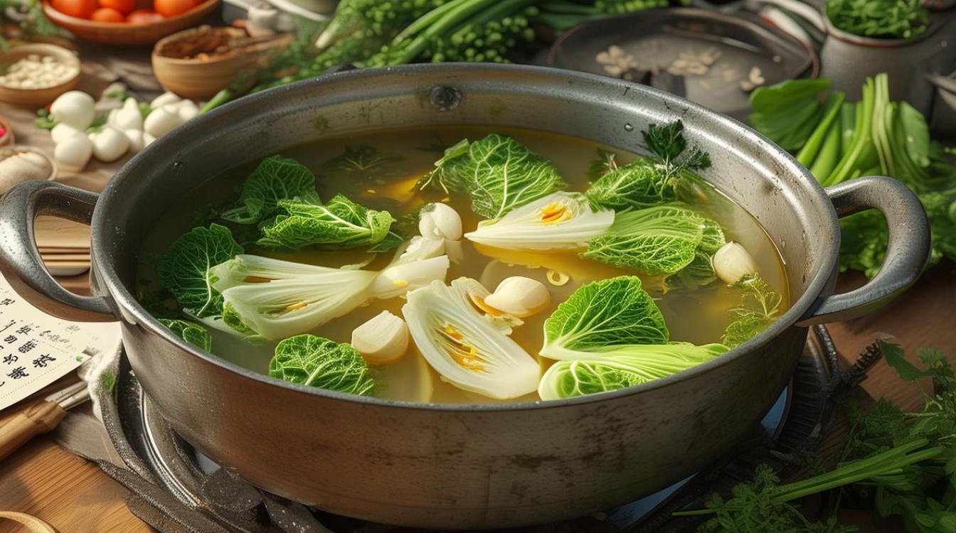 煮白菜素汤的做法，煮白菜素汤的做法大全-图1