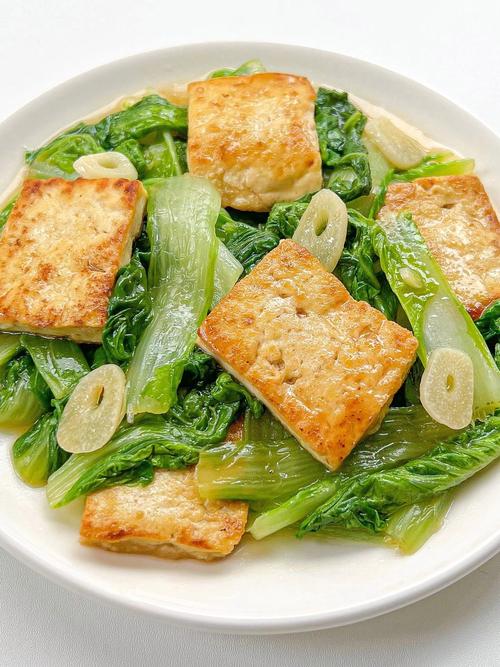 豆腐炒小白菜怎么做才好吃？-图1