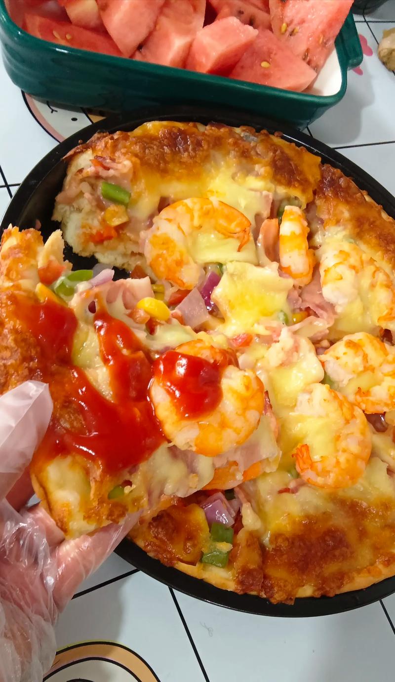 虾仁海鲜披萨为何叫zha？-图1